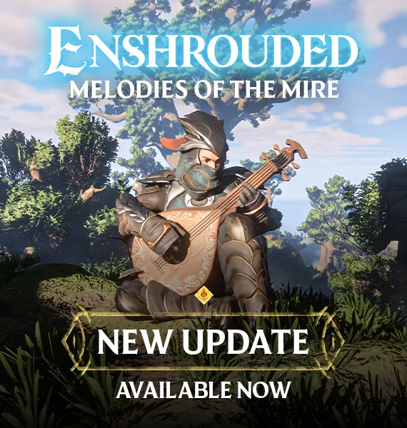 Enshrouded co-op party gathered in a player-built stone base