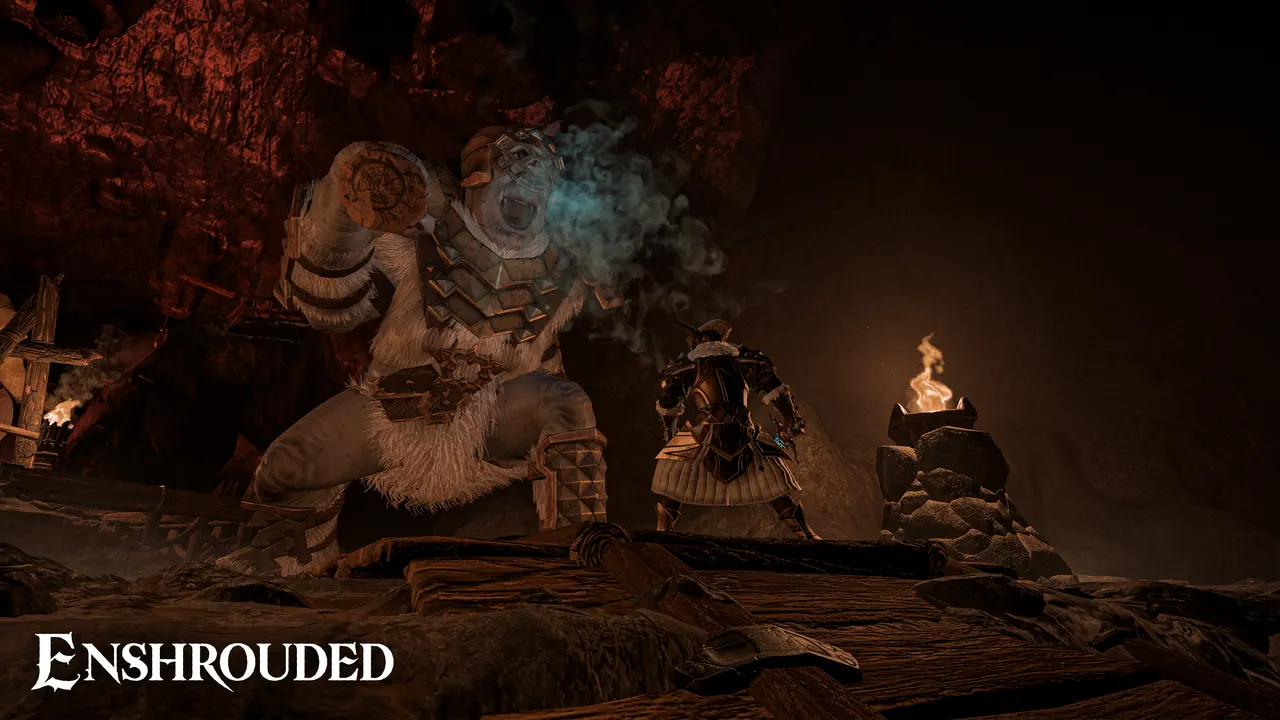 Pack of hostile creatures advancing across a shrouded rocky slope