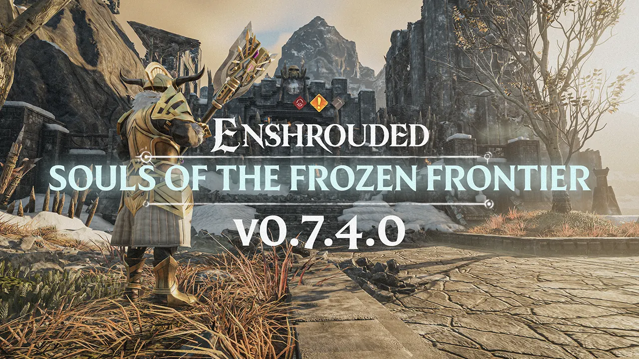 Enshrouded player using a bow and arrow in a bright open field