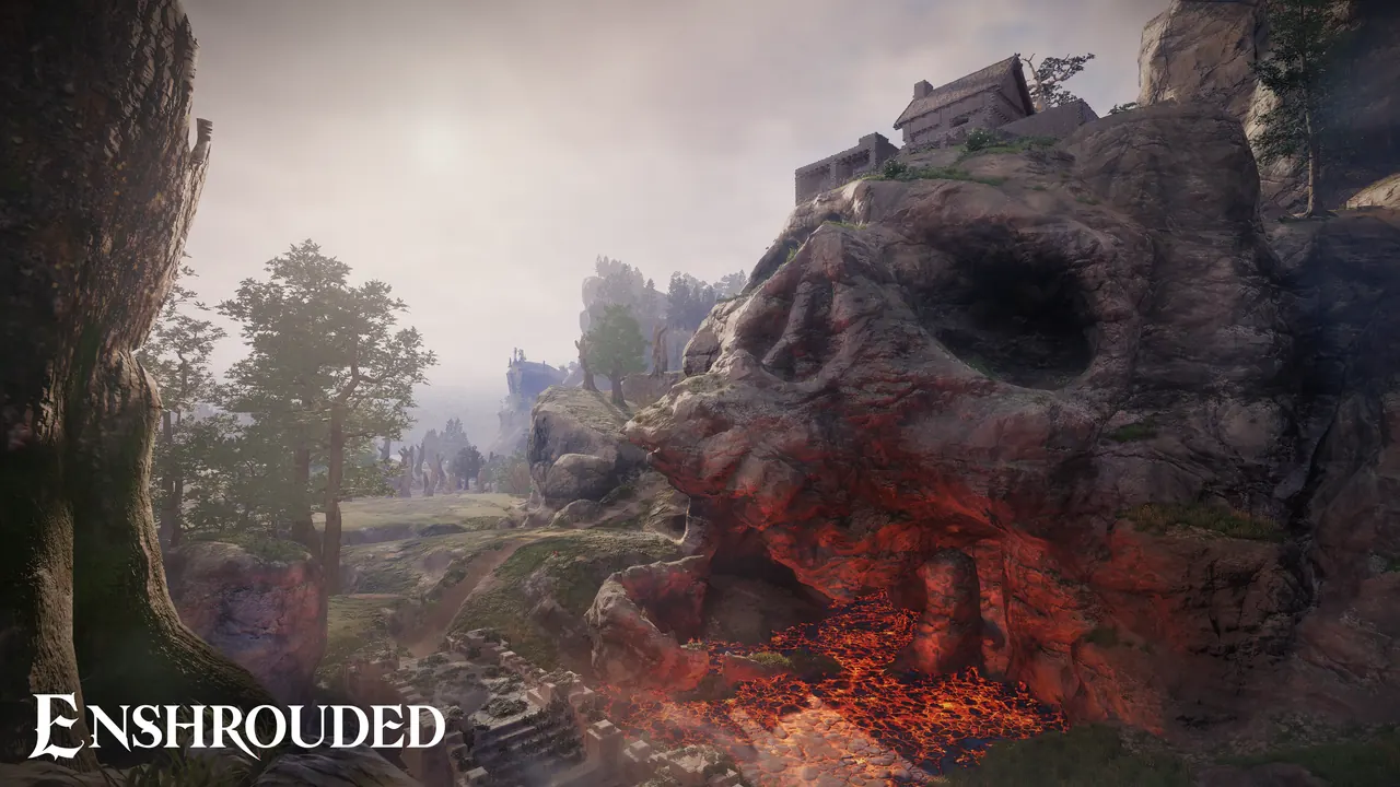 Flameborn cutting a Shroud Root with a weapon